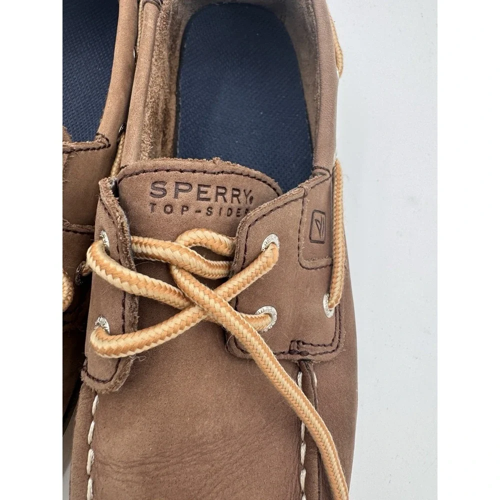 Sperry LANYARD BOYS Kids Leather Classic Boat Shoes Brown Sz 4M EUC Dress Shoes